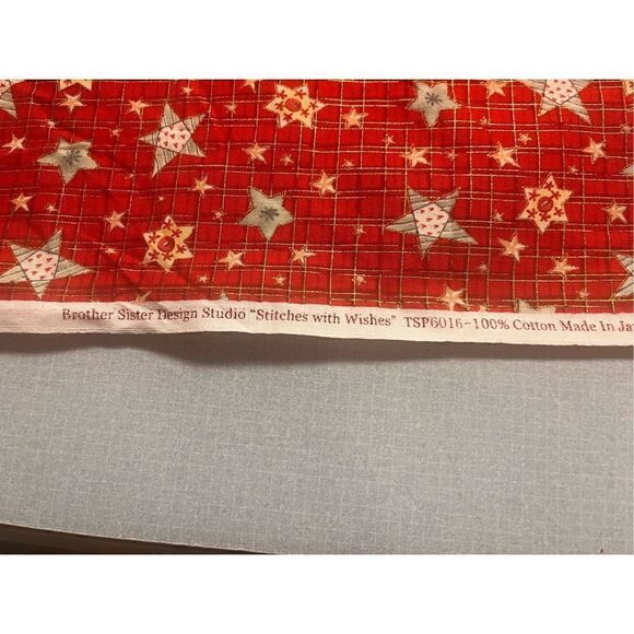 Retro Christmas holiday fabric Stitches with Wishes - Picture 3 of 3